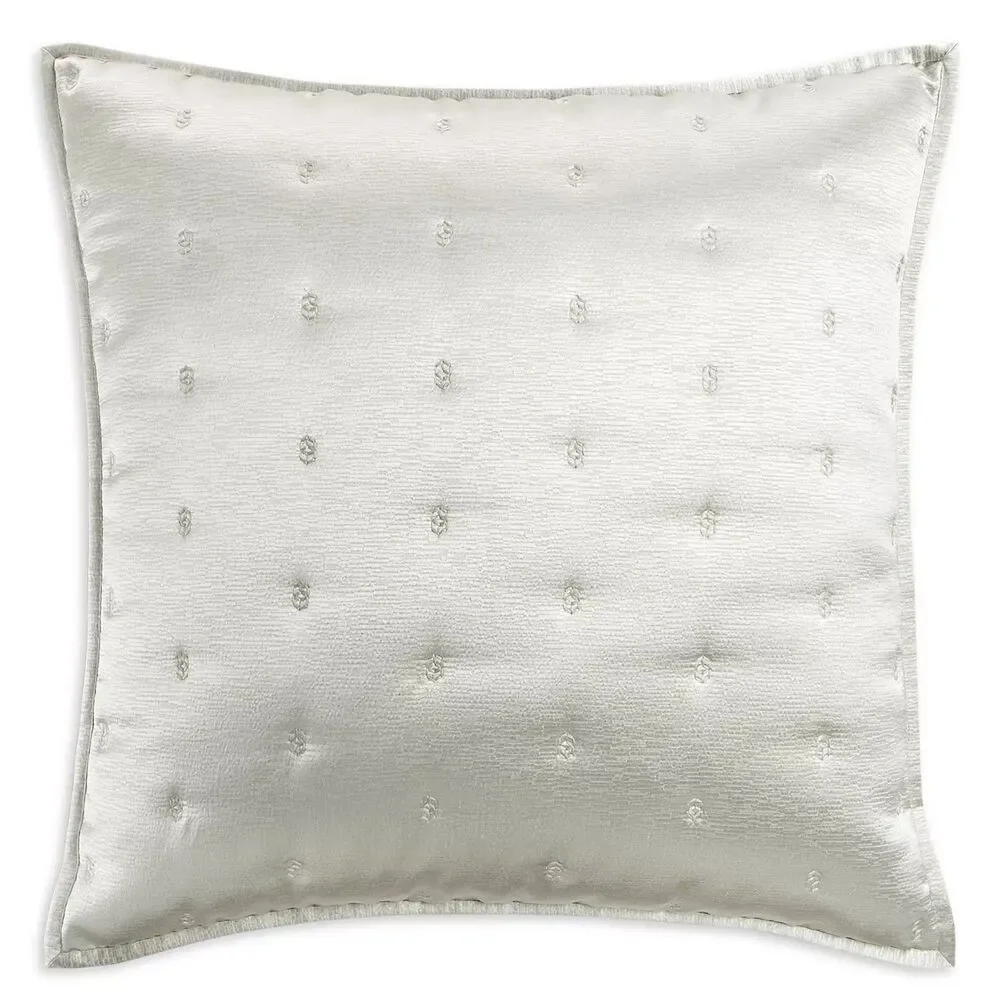 Hudson Park Nouveau Quilted EURO Sham Silver Color - Retail $150